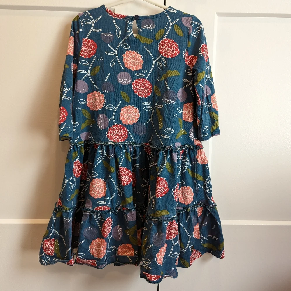 TEA Collection Girls folksy floral printed tiered ruffle skirt dress size 6